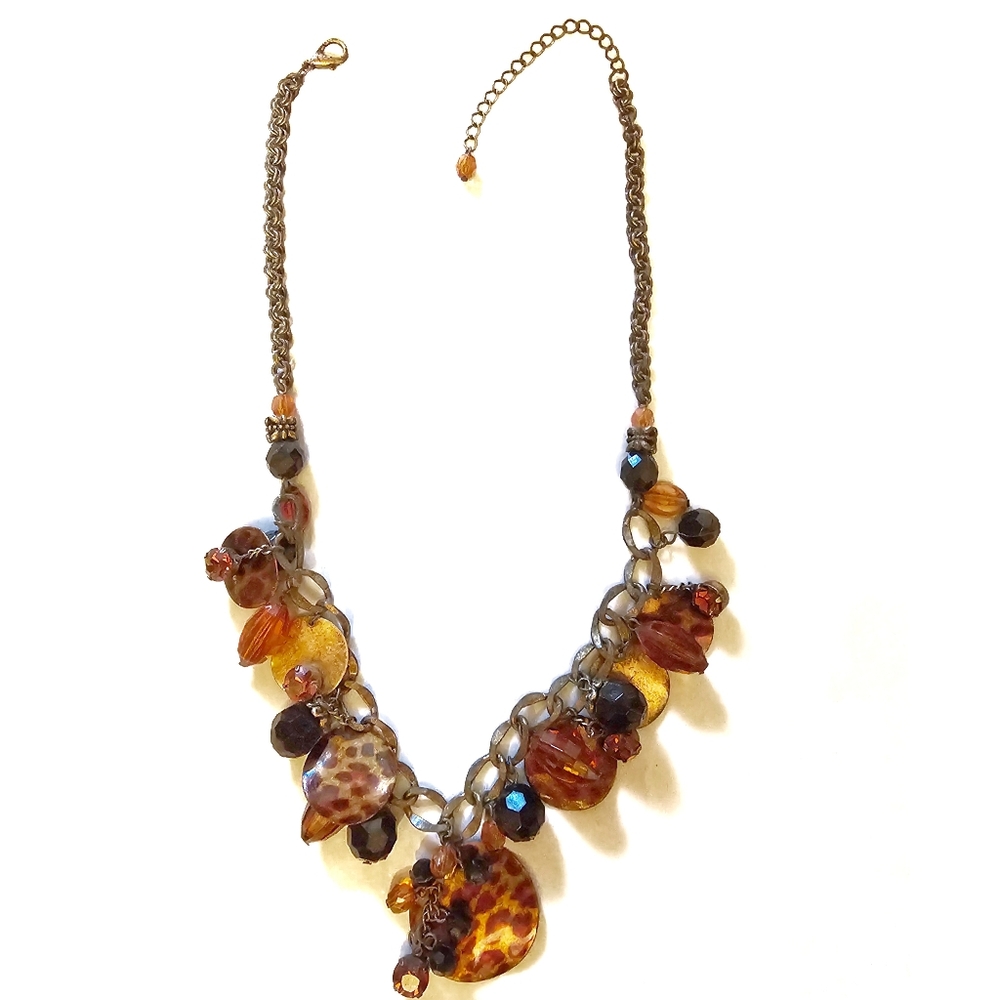 Earthy Boho Leopard Charm Necklace